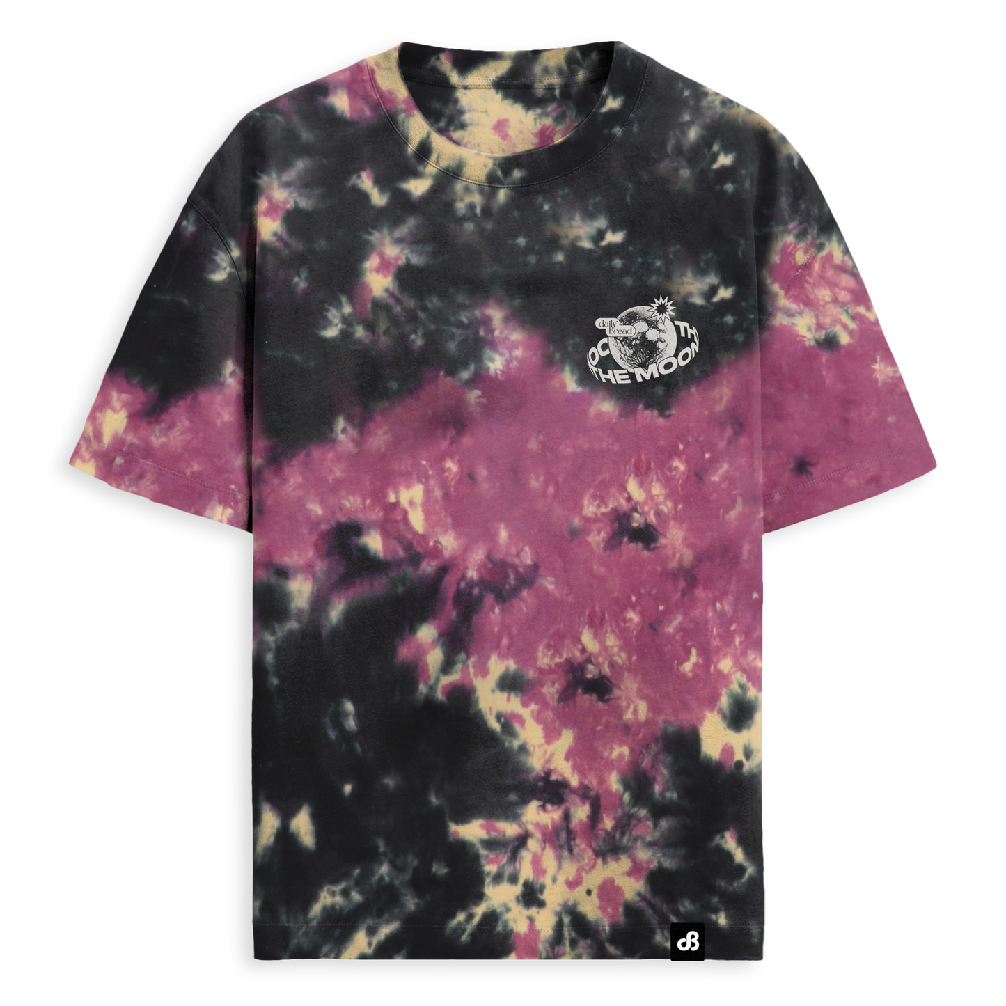 Back To The Moon Tee - Black Cherry Tie Dye