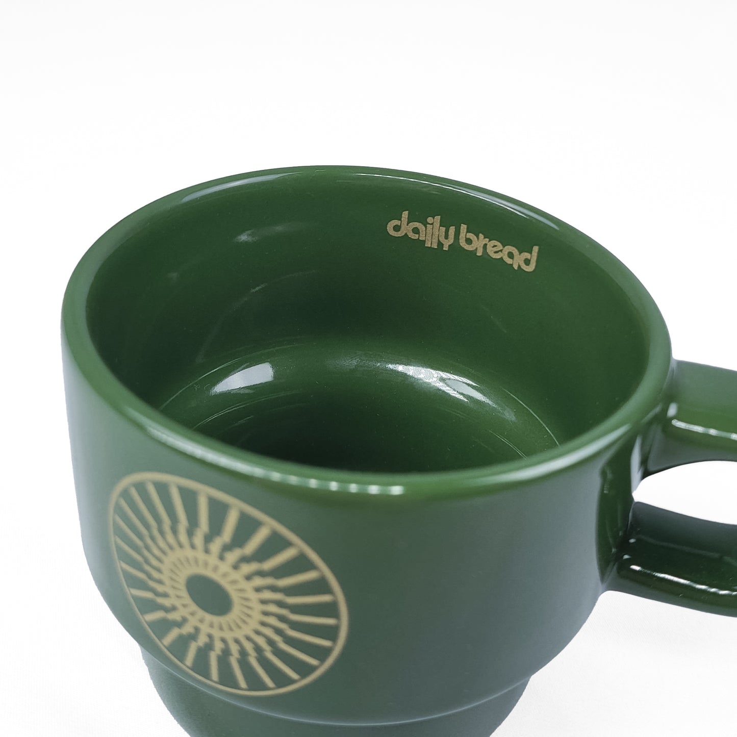dB Stacking Mug - Deep Green Pinwheel