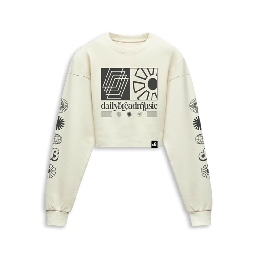 Tri Flower Longsleeve Crop - Bone (pre order)