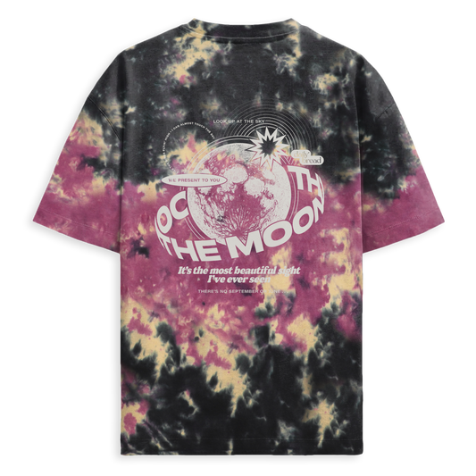 Back To The Moon Tee - Black Cherry Tie Dye (pre order)
