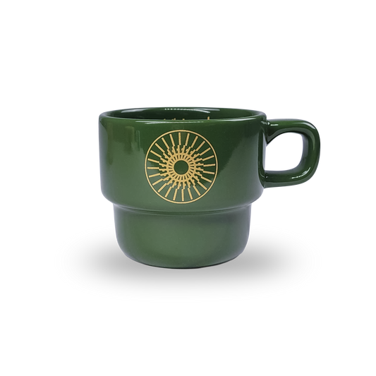 dB Stacking Mug - Deep Green Pinwheel