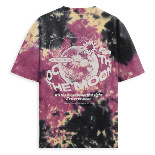 Back To The Moon Tee - Black Cherry Tie Dye (pre order)